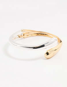 Multi: Mixed Metals Wrap Around Cuff Bracelet