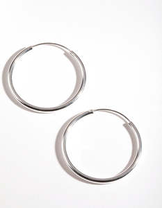 Sterling Silver Thick Hoop Earrings 30MM