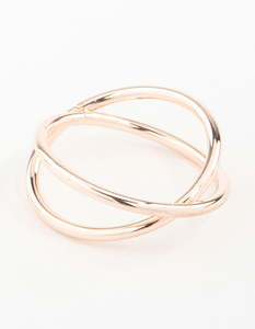 Rose Gold: Rose Gold Cross Over Ring