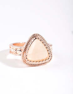 Rose Gold: Rose Gold Large Stone Ring