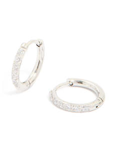 Surgical Steel 10 MM Cubic Zirconia Classic Sleeper Earrings