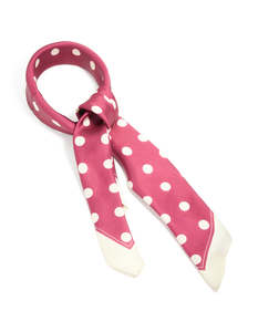 Bandanas Hair Scarves: Red & White Polka Dot Print Fabric Scarf