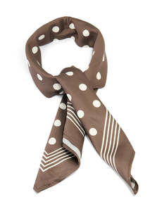 Bandanas Hair Scarves: Brown Polka Dot Print Scarf