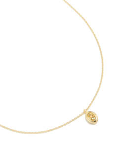Gold Necklaces: Gold Plated Brass Citrine November Birthstone Necklace