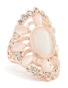 Rose Gold Fashion: Rose Gold Large Round Oval Ring
