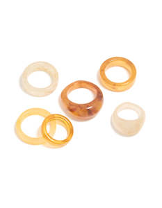 Neutrals: Brown & White Acrylic Cigar Bubble Rings 6-Pack