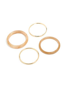 Neutrals: Gold & Brown Acrylic Bangles 4-Pack