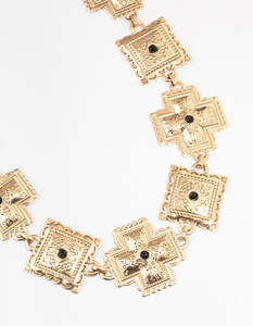 Belts: Gold Boho Square & Cross Belt