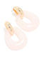 Gold Light Pink Acrylic Doorknocker Drop Earrings