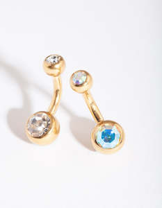 Belly Button Piercings: Gold Mini Belly Bar Pack