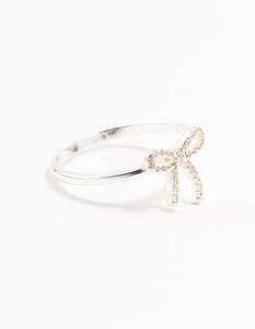 Sterling Silver Cubic Zirconia Bow Ring