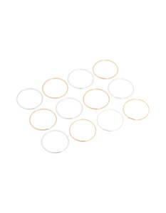 Mixed Metal Plated Thin Bangles 12-Pack