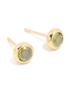 Waterproof Gold Plated Stainless Steel Cubic Zirconia August Birthstone Bezel Se&hellip;