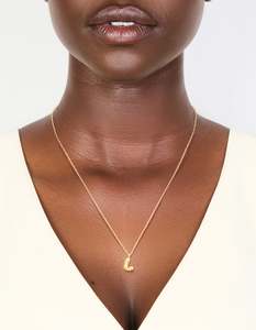 Gold Plated Sterling Silver Bubble Letter L Necklace