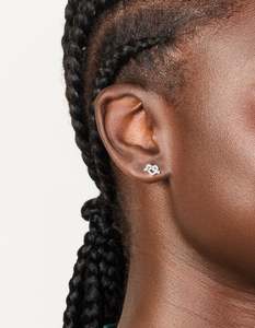 Sterling Silver Earrings: Sterling Silver Heart Knot Stud Earrings