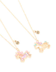 Kids Necklaces: Kids Gold Shaker Unicorn Necklaces 2-Pack