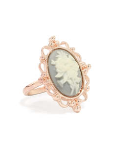Rose Gold Fashion: Rose Gold Flower Cameo Ring