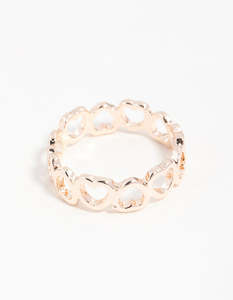 Bands: Rose Gold Heart Band Ring