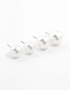 Pearl Stud Earrings 2-Pack