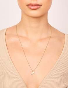 Gold Necklaces: Gold Plated Cubic Zirconia & Pearl Letter J Necklace