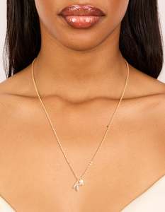 Gold Plated Cubic Zirconia & Pearl Letter K Necklace