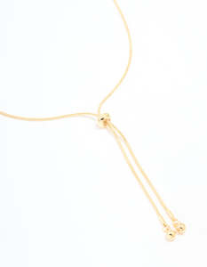 Gold Necklaces: Gold Plated Adjustable Toggle Y-Necklace