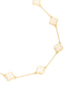 Gold Plated Flower Charm Necklace