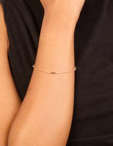 Neutrals: Gold Plated Sterling Silver Tigers Eye Semi Precious Stone Station Bracelet