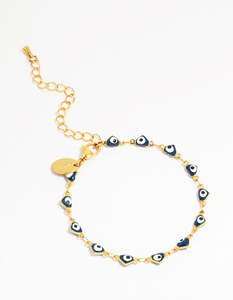 Waterproof Gold Plated Stainless Steel Evil Eye Bracelet