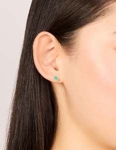 Waterproof Gold Plated Stainless Steel Aquamarine Cubic Zirconia March Birthston&hellip;