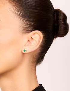 Waterproof Gold Plated Stainless Steel Emerald Cubic Zirconia May Birthstone Bez&hellip;