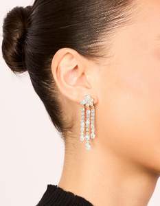 Cubic Zirconia Earrings: Gold Cubic Zirconia Drop Earrings