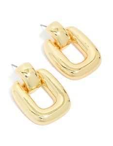Statement Earrings: Gold Plated Brass Classic Doorknocker Earrings