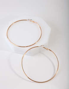 Gold Earrings: Gold Classic Tube Hoop Earrings