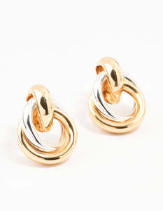 Multi: Mixed Metals Vintage Stud Earrings