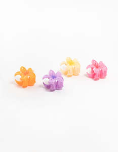 Multi: Mini Colourful Hibiscus Claw Clips 4-Pack