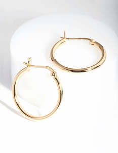 Sterling Silver Earrings: Gold Plated Sterling Silver Hoop Earrings