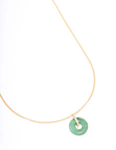 Gold Necklaces: Gold Plated Cubic Zirconia Semi-Precious Donut Necklace