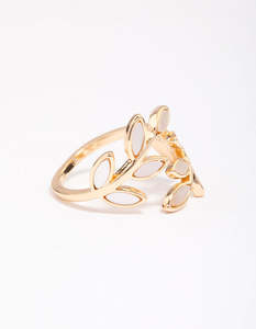 Gold Cats Eye Laurel Ring
