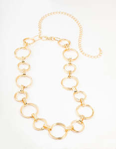 Large Gold Mixed Circle Link Belt