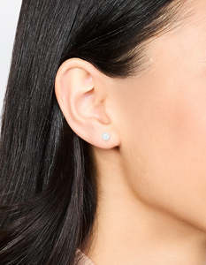 Waterproof Stainless Steel Cubic Zirconia Stud Earrings 5 MM
