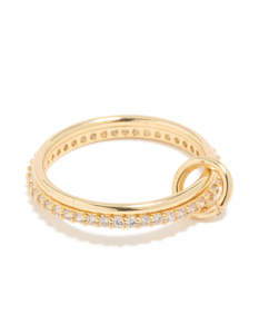 Cubic Zirconia: Gold Plated Cubic Zirconia Simple 1 Loop Ring