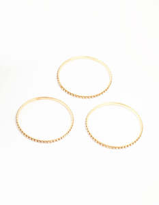 Gold Diamante Cup Chain Bangles 3-Pack