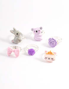 Kids: Kids Silver Koala Cat Mega Ring 6-Pack