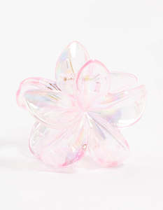 Pink: Pink Plastic Frangipani Claw Clip
