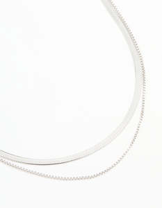 Layered Necklaces: Waterproof Stainless Steel Chain Layered Necklace