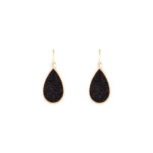 Black Earrings: Black Gold Glitter Teardrop Earrings