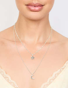 Star Earrings: Silver Starry Night Layered Necklace