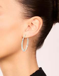 Surgical Steel Earrings: Surgical Steel Crossover Hoop Earrings 40 MM