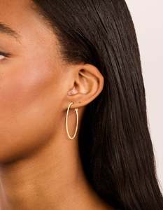 Surgical Steel Earrings: Gold Plated Surgical Steel Fine Hoop Earrings 40 MM